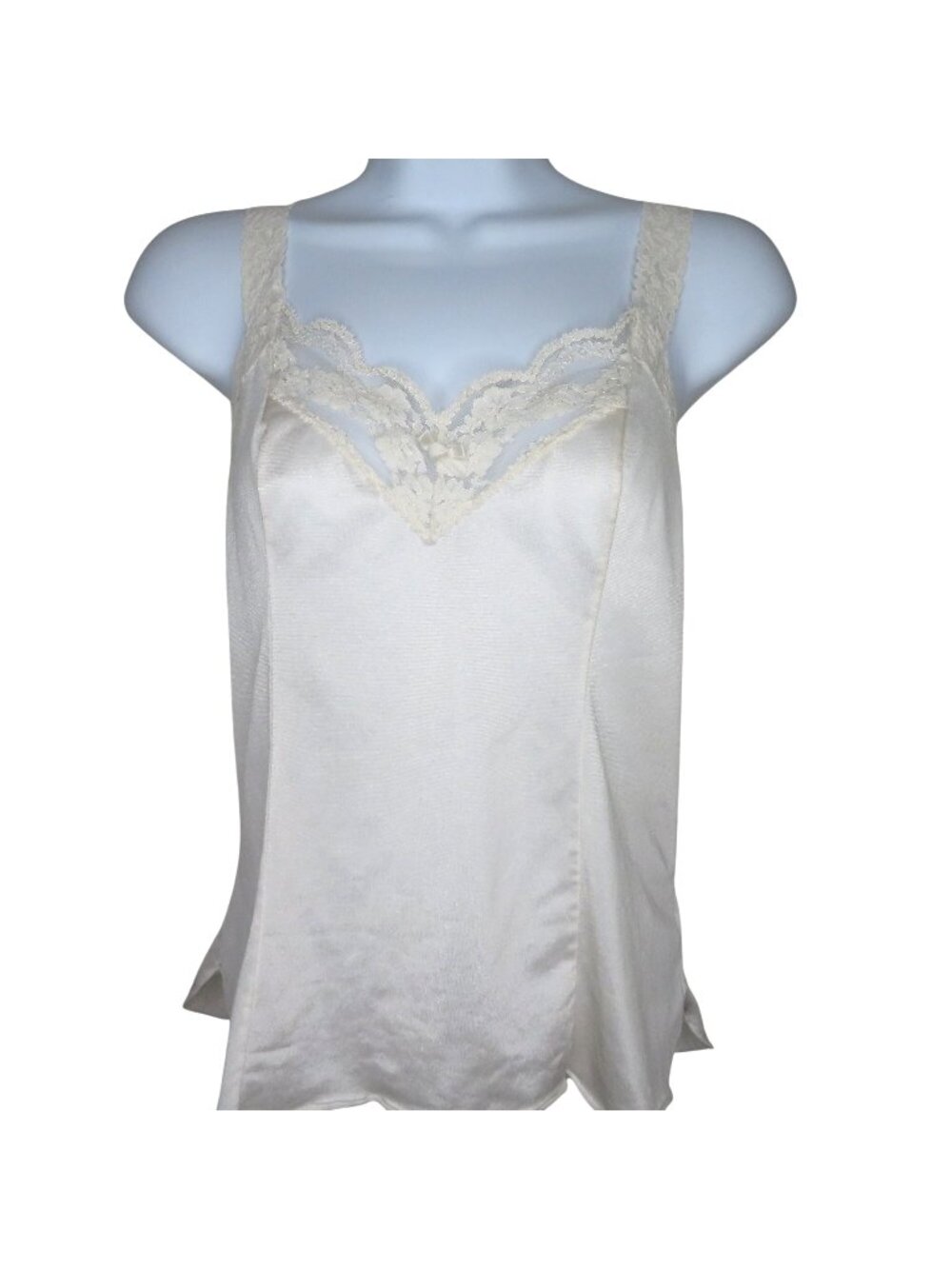 Vintage Olga Ivory Lace Trim Camisole Style 925 Size M Nylon Spandex Made in USA